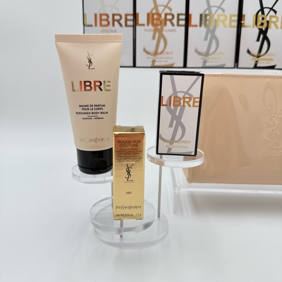 YSL Libre Gift Set x8 pc Yves Saint Laurent Lipstick Lotion EDP Mini Beauty Bag - Picture 3 of 9